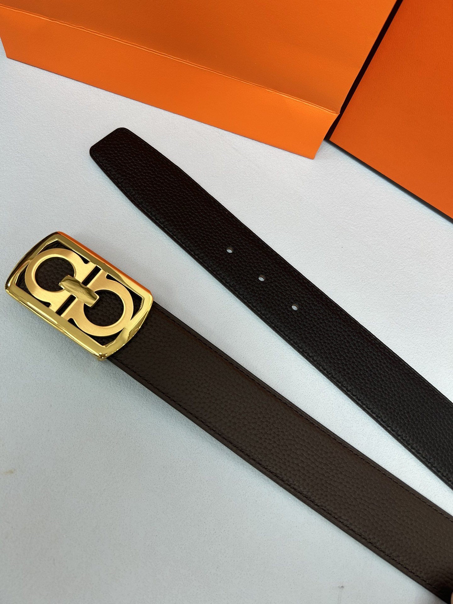 Leather belt 3.8 cm фото 6