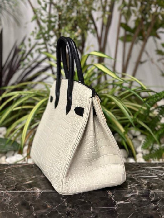 Сумка Birkin 30 in Silver из кожи крокодила фото 5