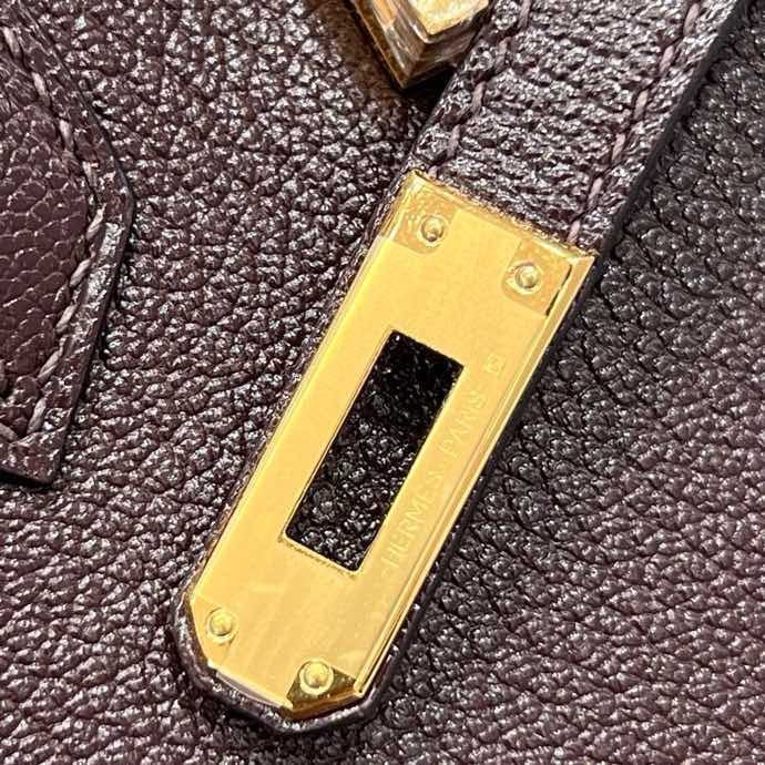 Сумка Birkin 25 Rouge Sellier из кожи Togo с золотистой фурнитурой фото 2