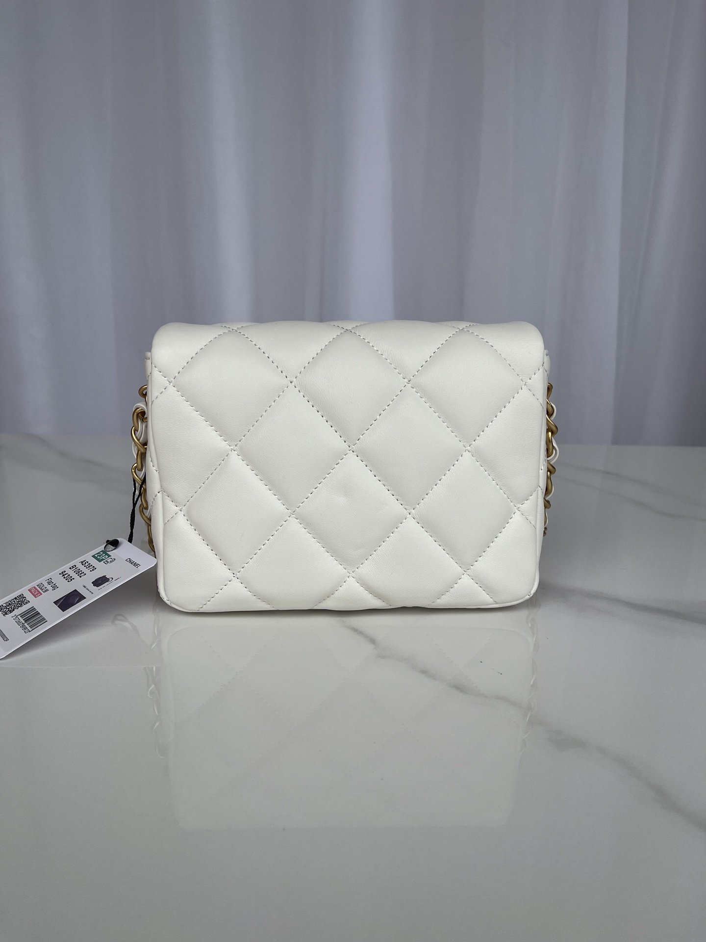 Сумка Mini Flap Bag AS3979 18 см, біла фото 3