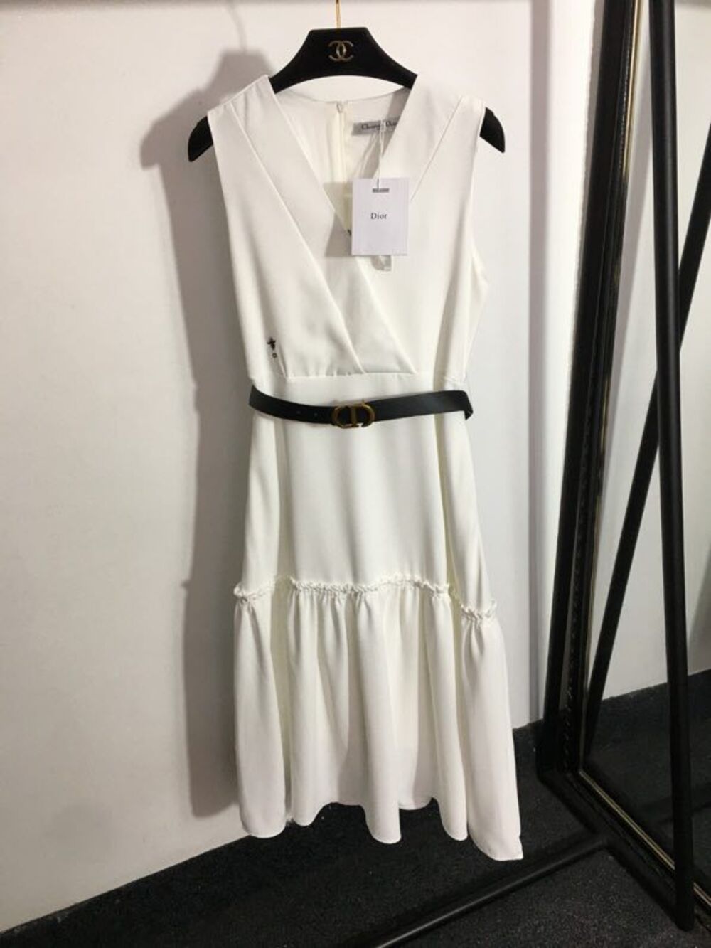 Dress from belt white