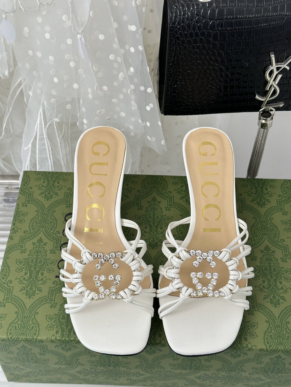 Sandals white leather фото 5