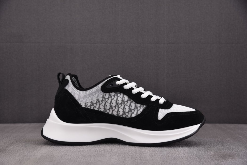 Кроссовки Dior B25 Runner Black Grey Oblique Leather фото 2