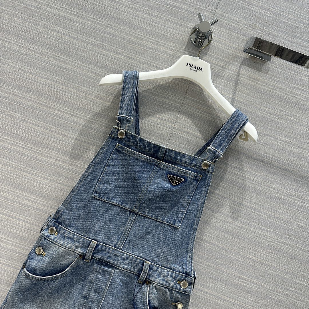 Denim dress on suspenders фото 2