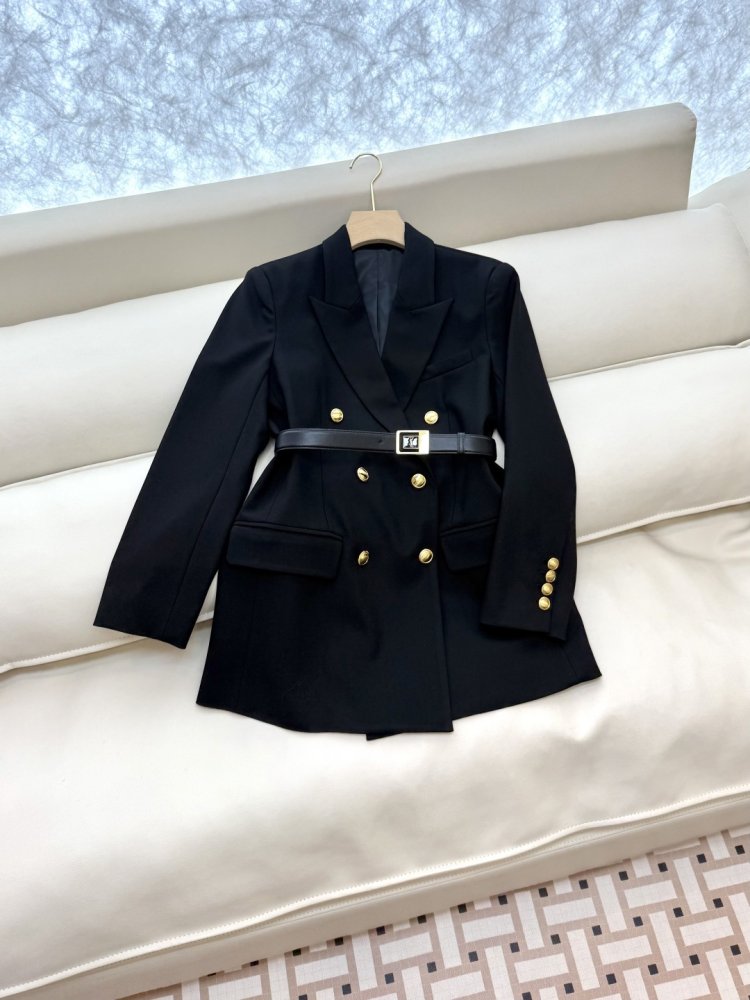 Двубортный пиджак с длинными рукавами фото 3