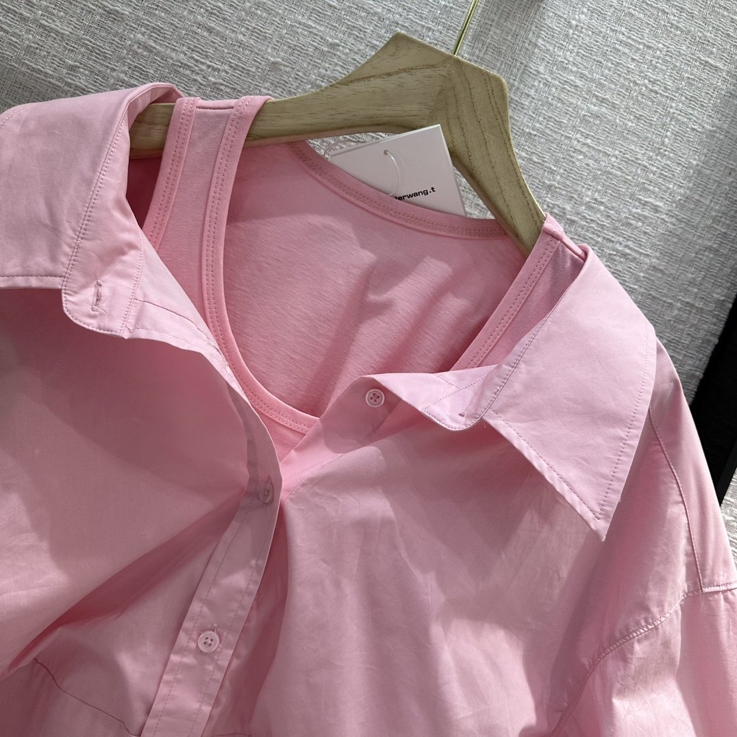 Комплект рубашка с майкой розовый фото 4