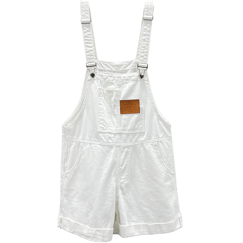 Short female jean overalls, free, from high waist фото 5