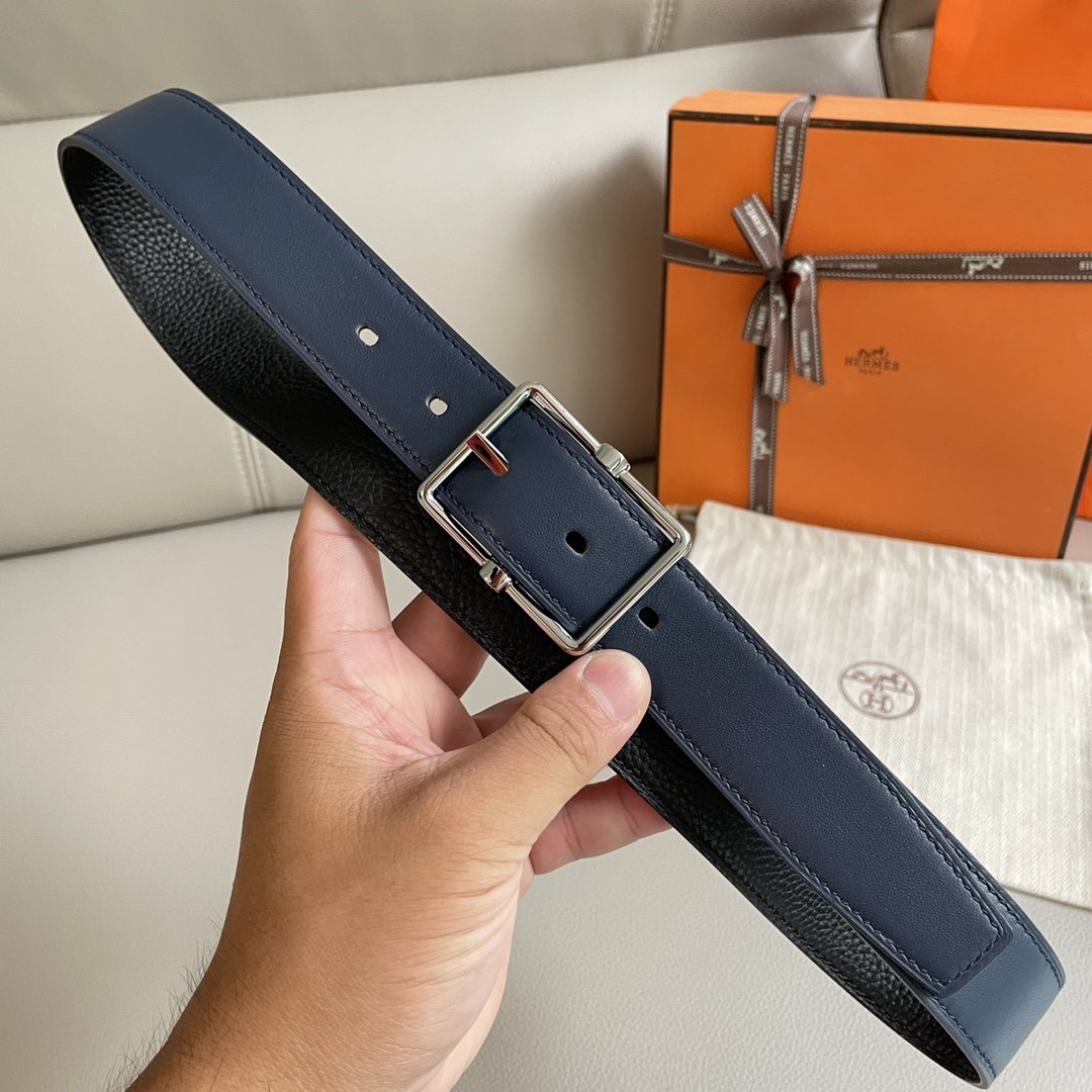 Leather belt 3.2 cm фото 3