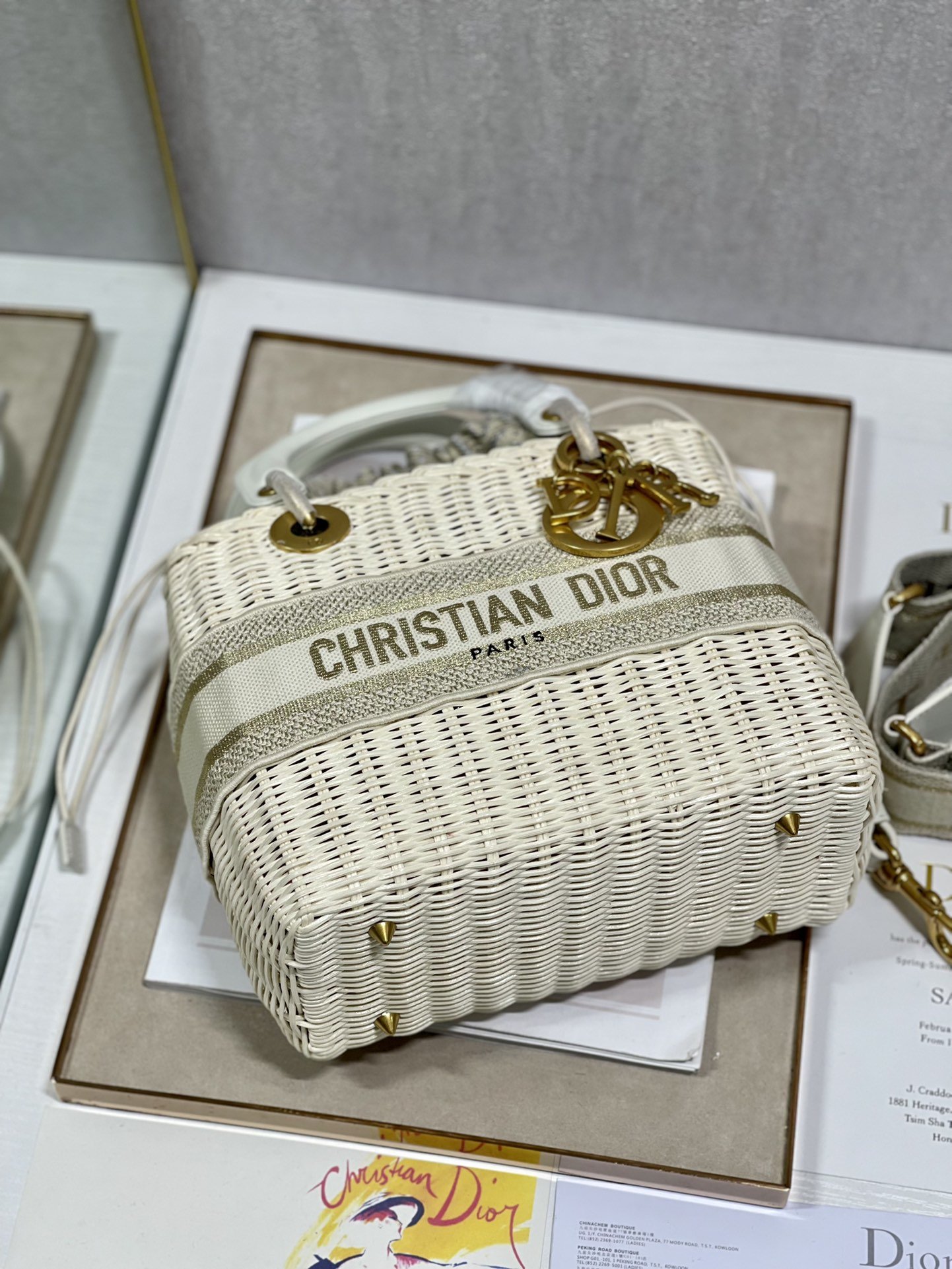 A bag Lady Dior Bag Natural Wicker Oblique 24 cm фото 5