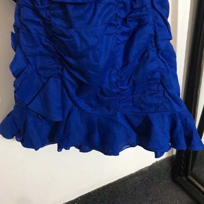 Кроткое элегантное летнее платье, цвет синий фото 3
