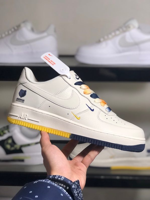 Кроссовки  Air Force 1 07 Low Yellow Dark Blue Limited фото 5