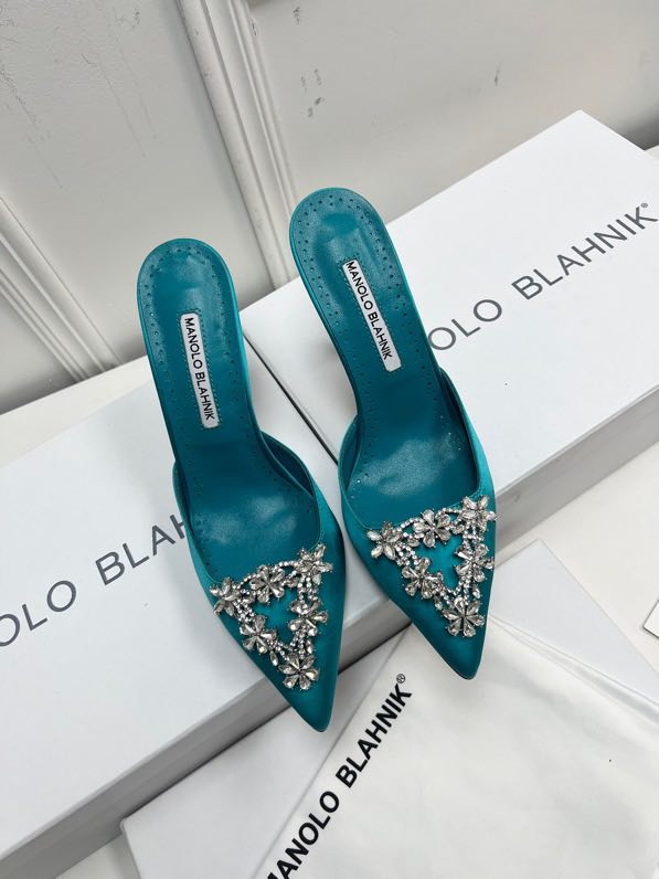 Shoes on high heel sky-blue from stone Swarovski