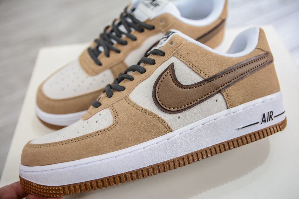 Sneakers Air Force 1 07 Low WB Coffee Brown Black White HH9636-326 фото 7