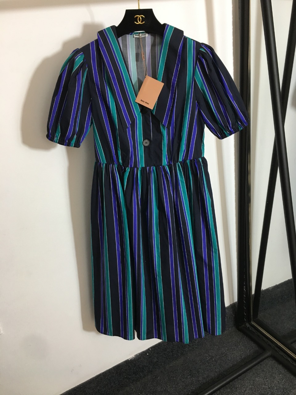 Dress from vertical strips