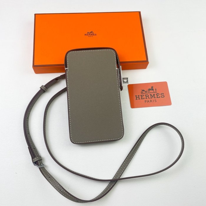 Кожаный чехол для телефона Hermes Hac a Box 17x10 см фото 6