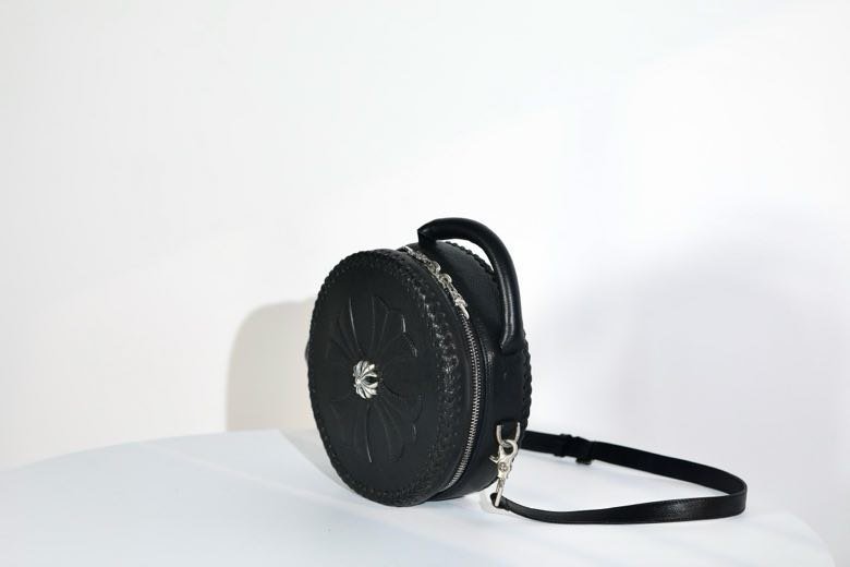 Кругла шкіряна сумка фото 2