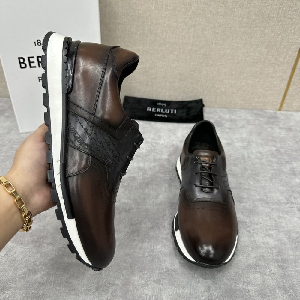 Leather men's sneakers фото 4