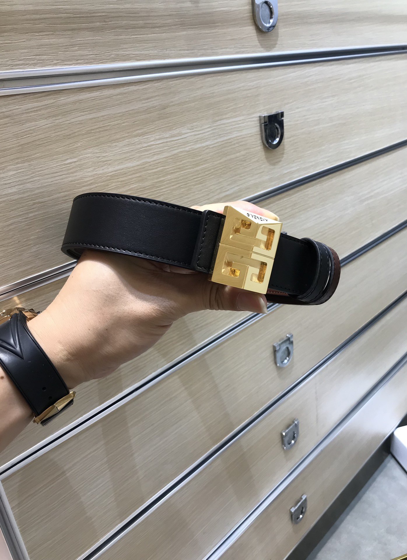 Male leather belt 3.5 cm фото 9