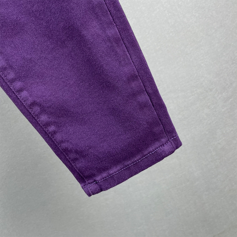 Фиолетовые женские эластичные джинсы, весенние, с высокой талией фото 3