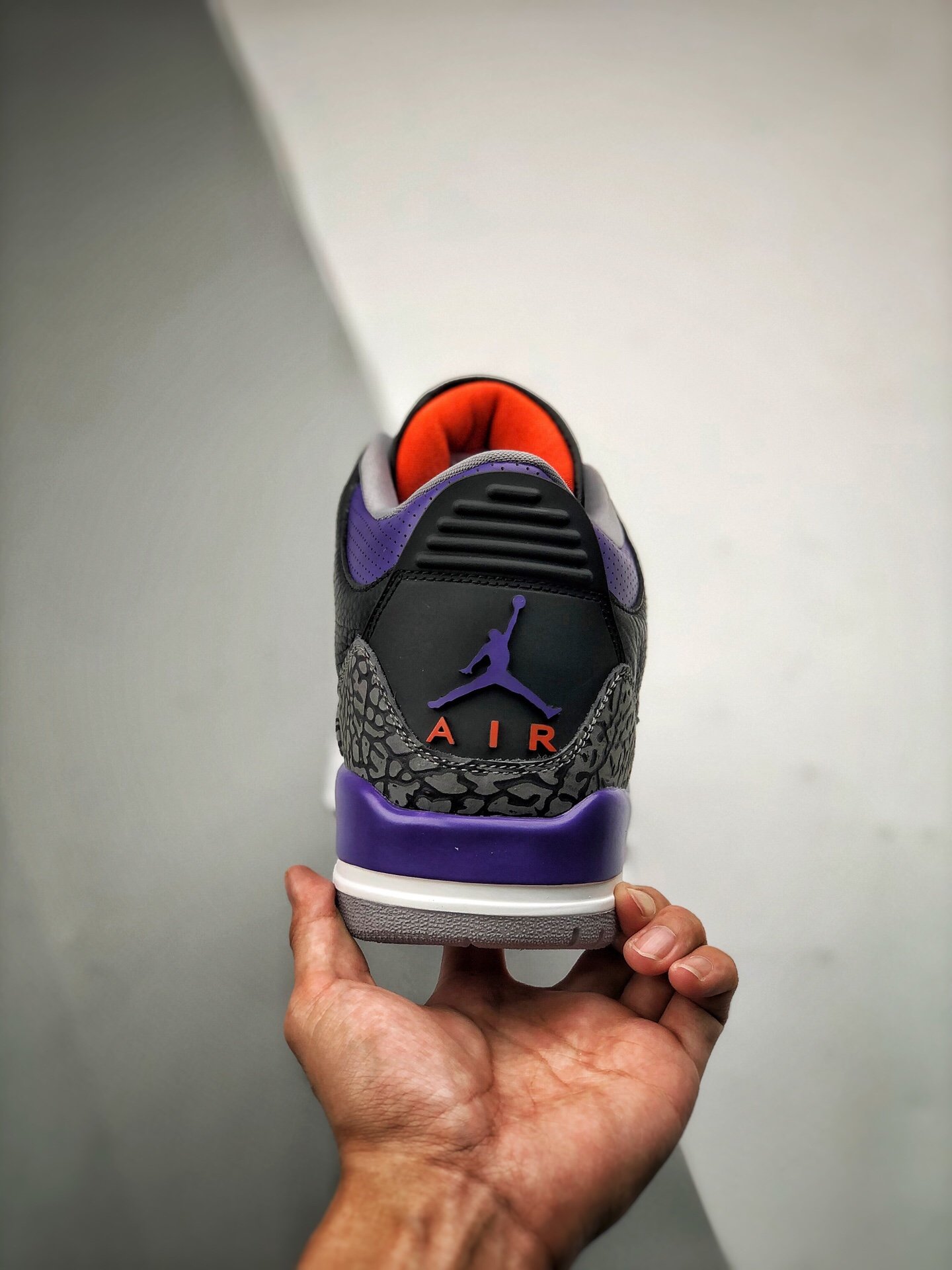 Jordan 3 black red sales purple