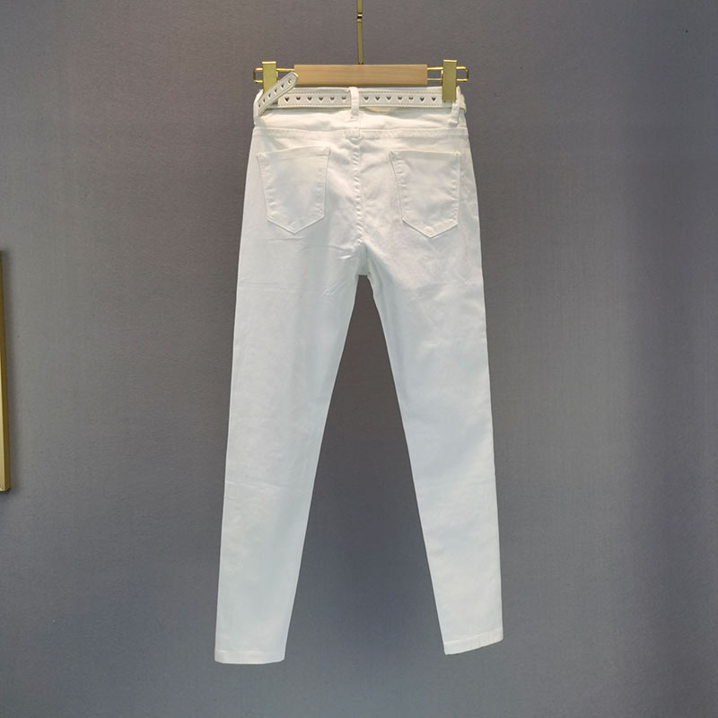 Эластичные узкие джинсы с высокой талией, весна лето фото 4