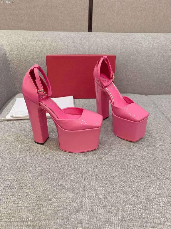 Туфлі жіночі на високому квадратному підборах рожеві фото 2