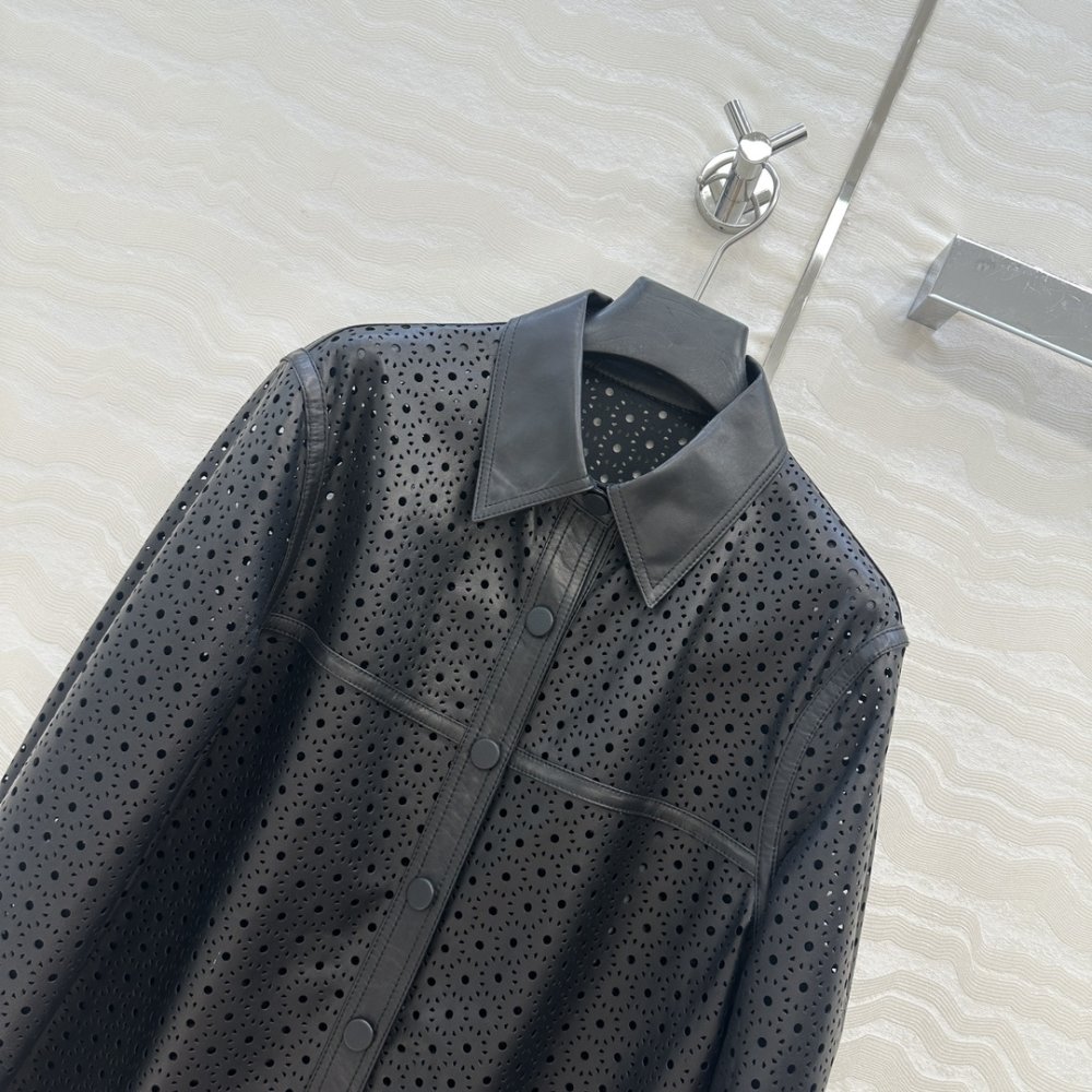 Рубашка кожаная женская фото 2