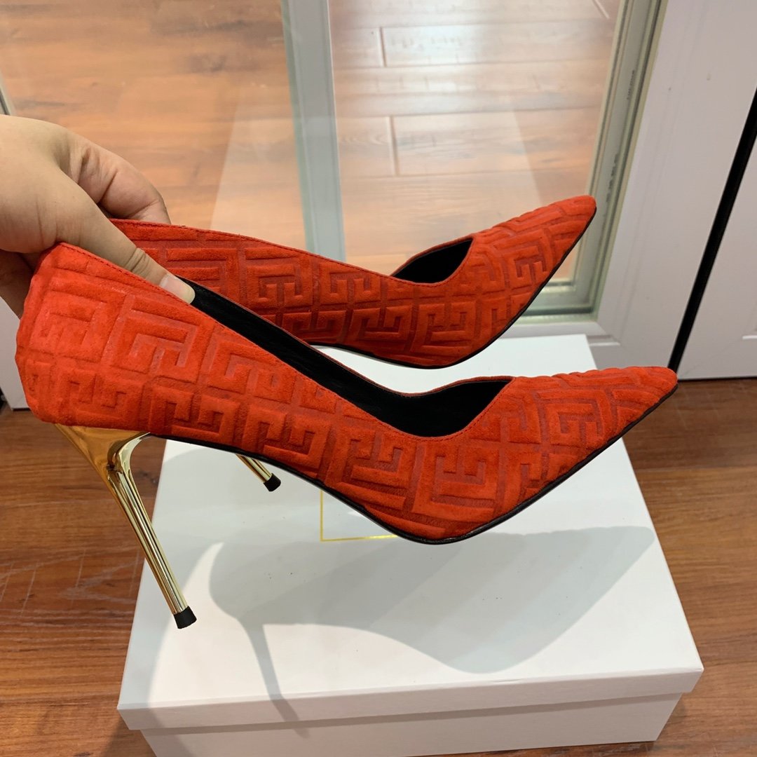 Туфли женские на высоком каблуке красные фото 6