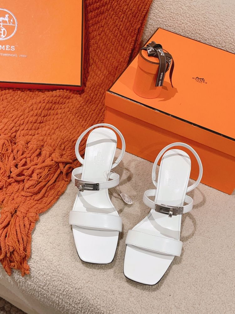 Sandals Hermes Glamour on heel 7.5 cm