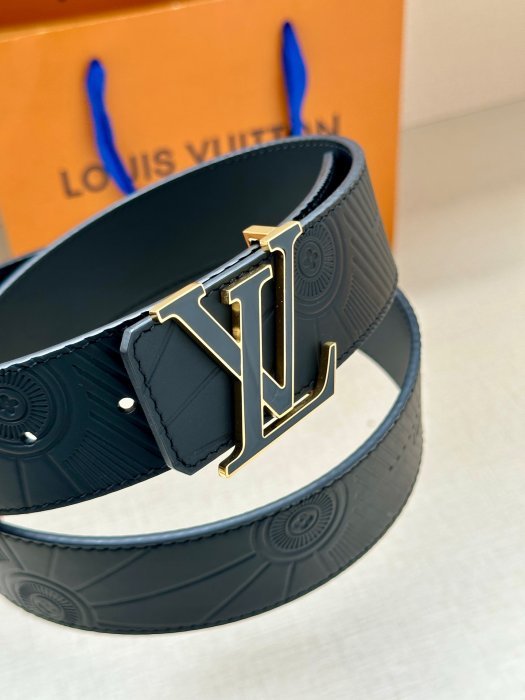 Ремень кожаный мужской 4 см - размер 115 см фото 3