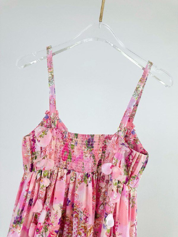 Silk mini dress combination CAMILLA from print фото 3