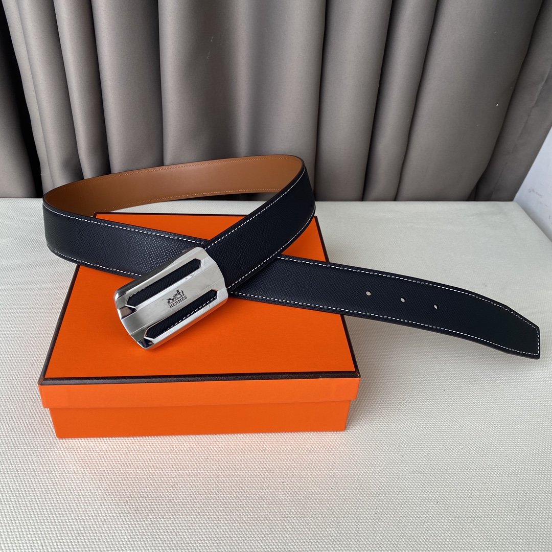 Male belt leather 3.8 cm фото 2