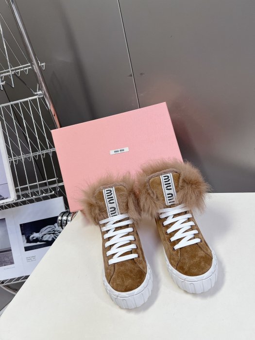 Sneakers from fur winter