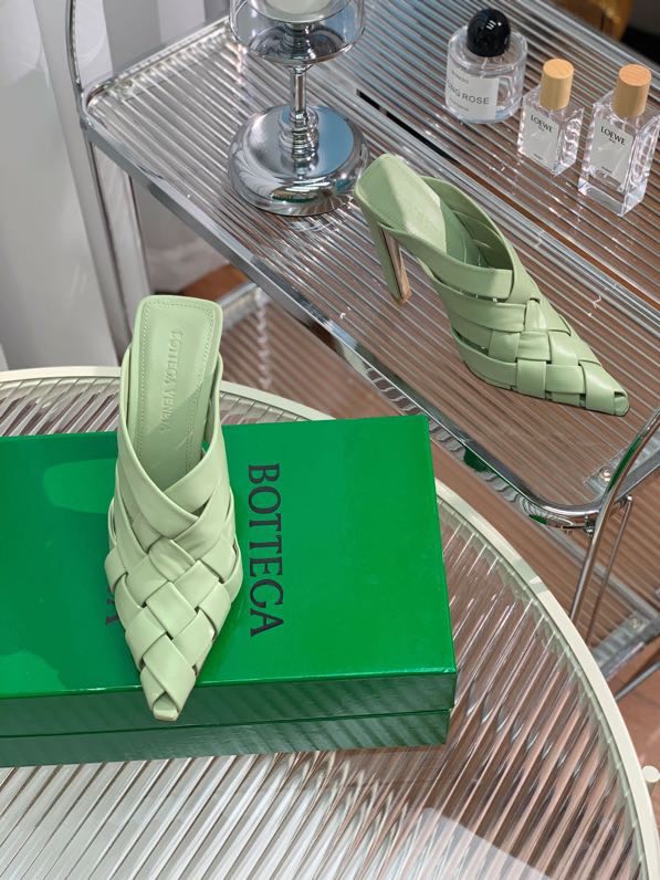 Sandals on high heel (10 cm) green фото 4