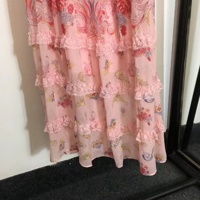 Платье с короткими рукавами, розовое фото 3