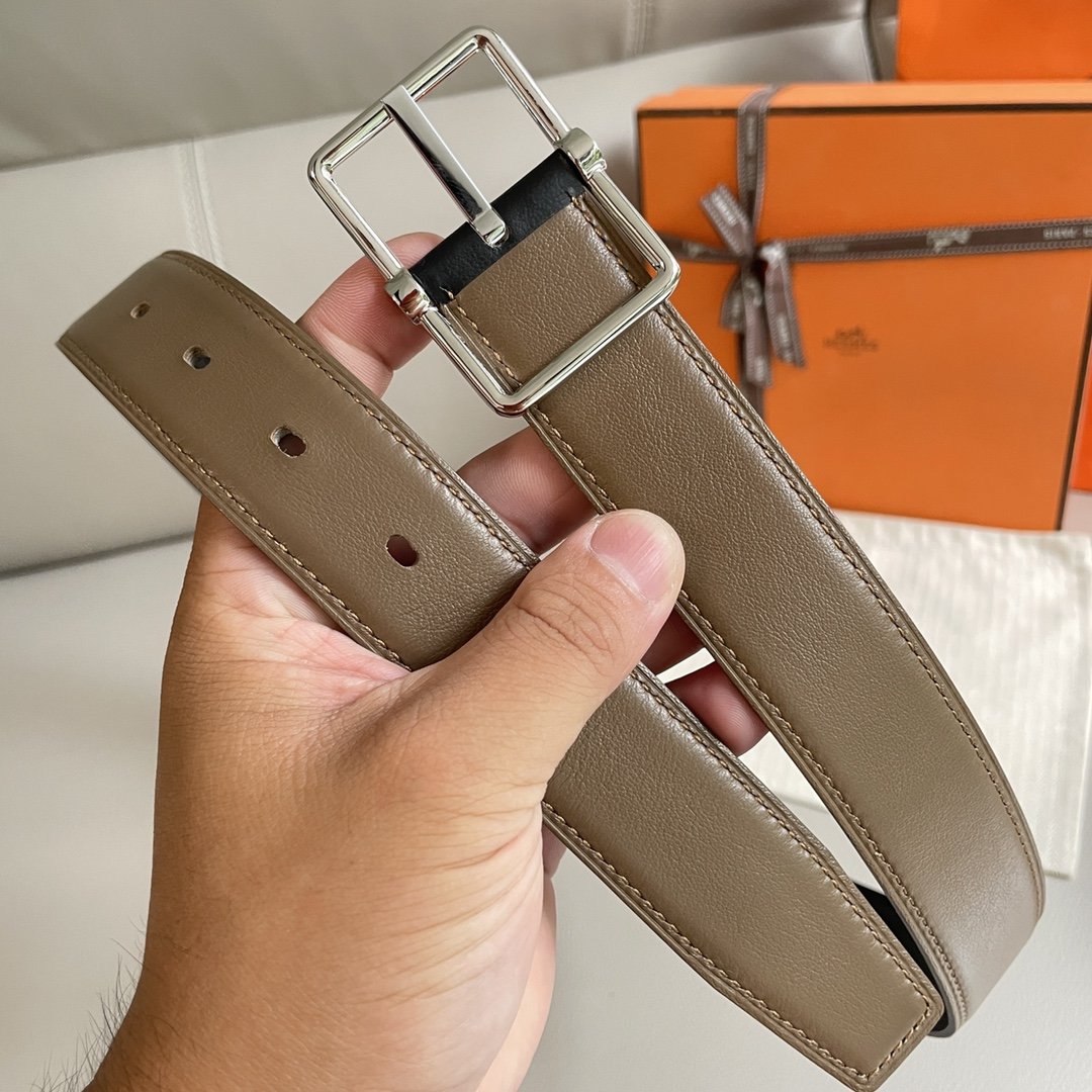 Leather belt 3.2 cm фото 5
