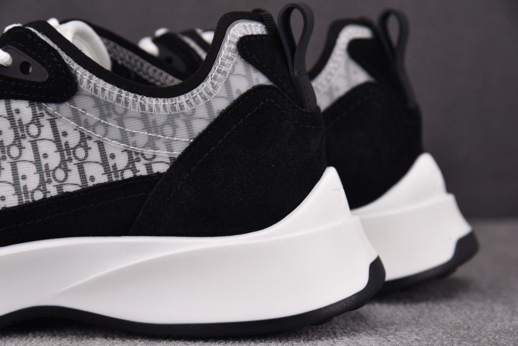 Кроссовки Dior B25 Runner Black Grey Oblique Leather фото 13