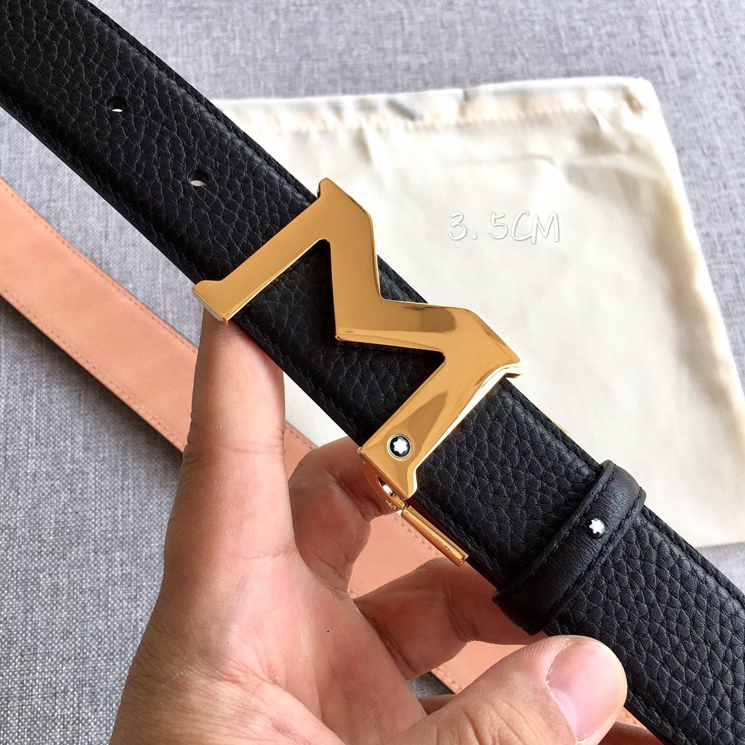 Male leather belt 3.5 cm