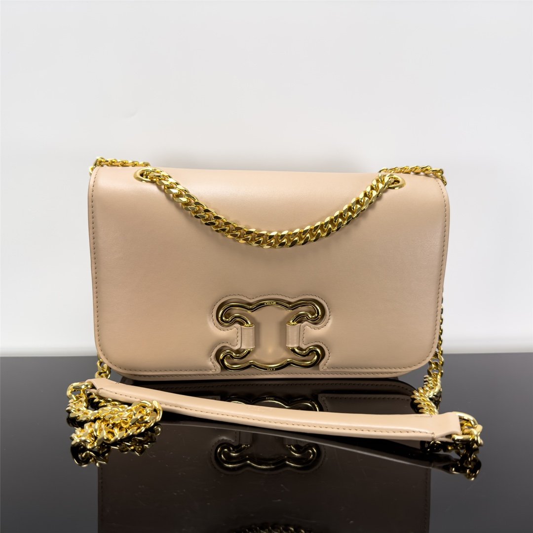 A bag TRIOMPHE FRAME 23 cm, natural leather
