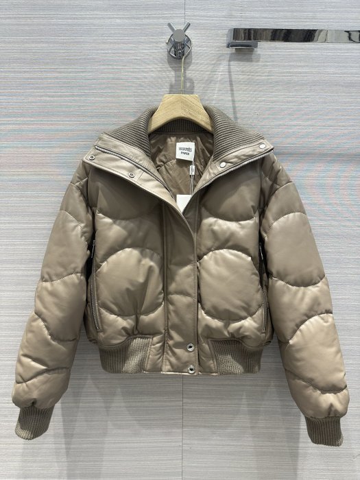 Down jacket leather female