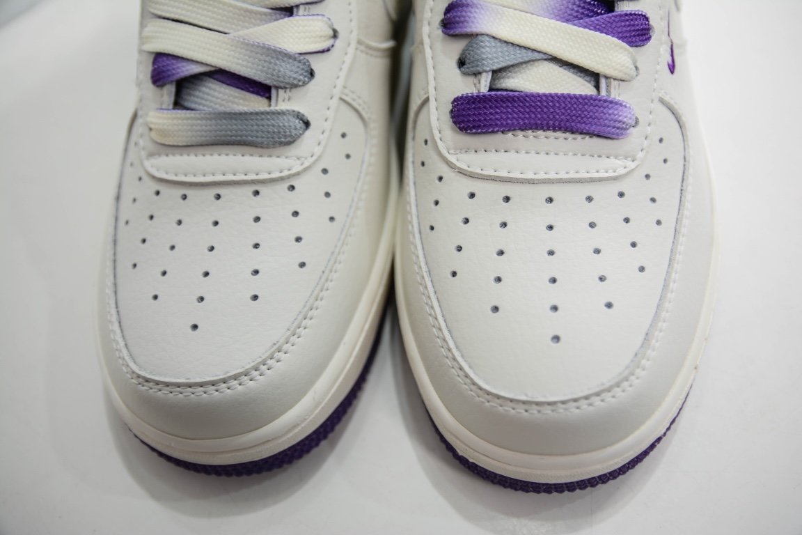 Кроссовки AIR FORCE 1 LOW 07 BEIGE/BEIGE/PURPLE NK6928-205 фото 9