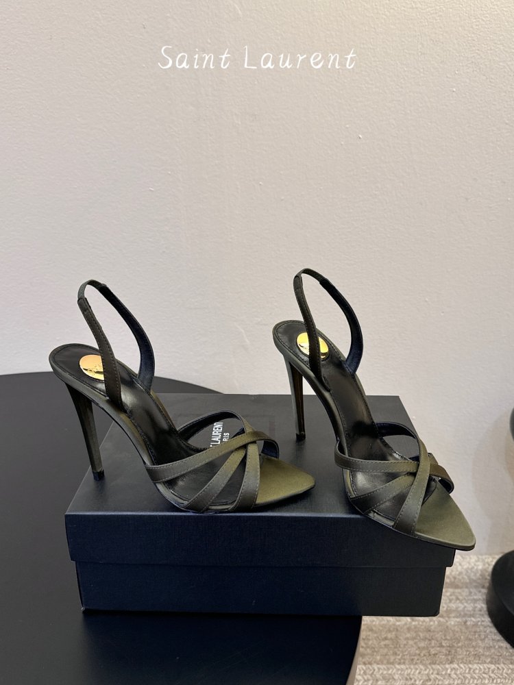 Satin sandals слингбэк on stud from перекрёстными thongs