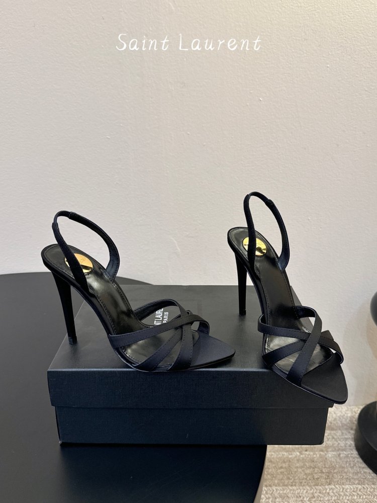 Satin sandals слингбэк on stud from перекрёстными thongs