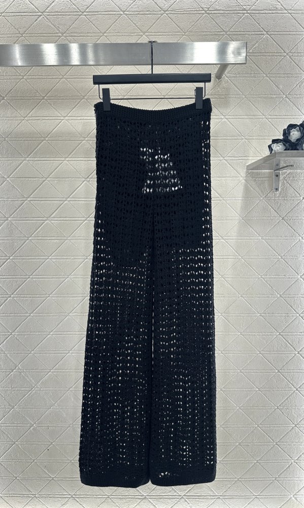 Ажурные брюки с широкими штанинами фото 2