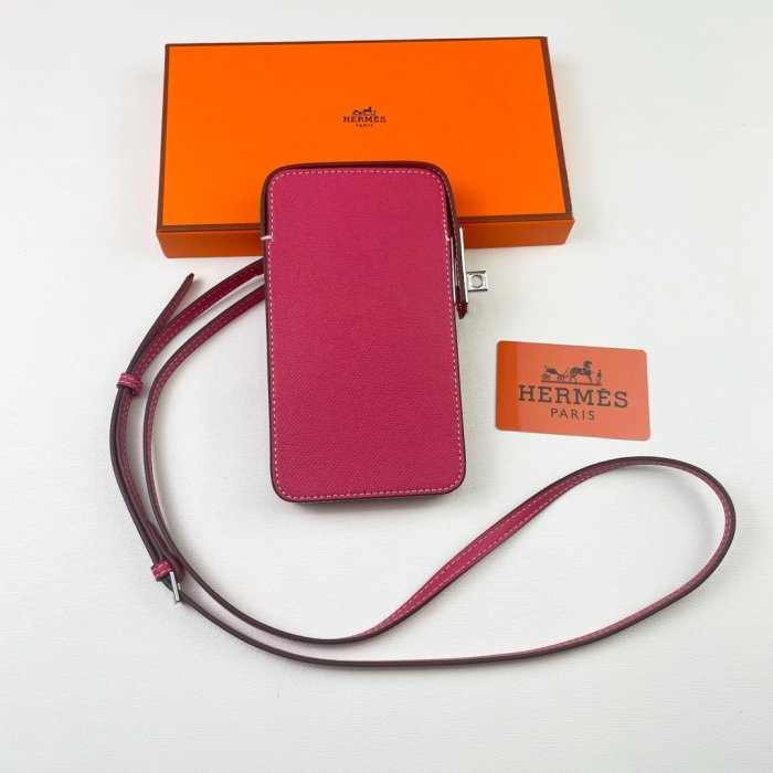 Кожаный чехол для телефона Hermes Hac a Box 17x10 см фото 3