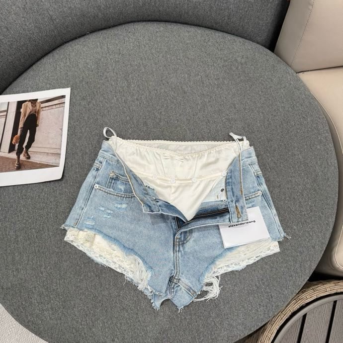 Denim women's shorts фото 9