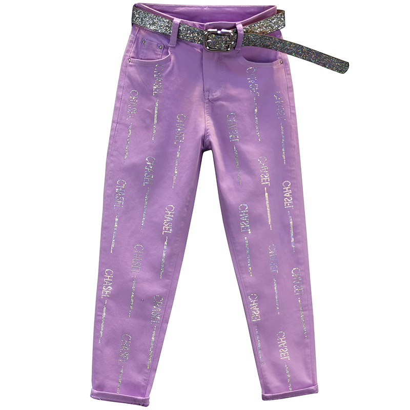 Jeans women's purple from stone, Spring summer фото 5