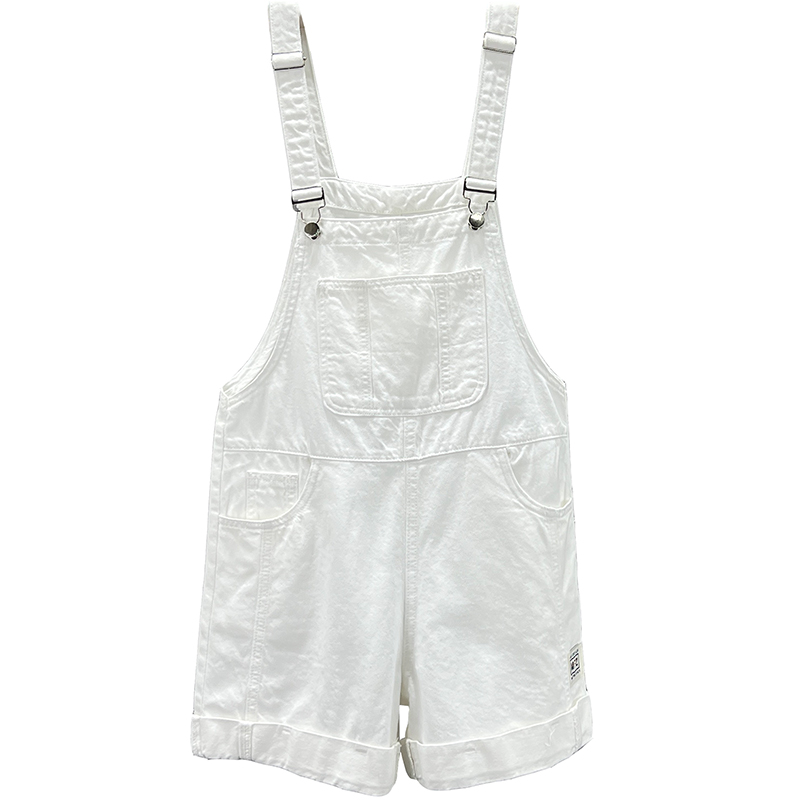 Short female jean overalls, free, from high waist фото 5