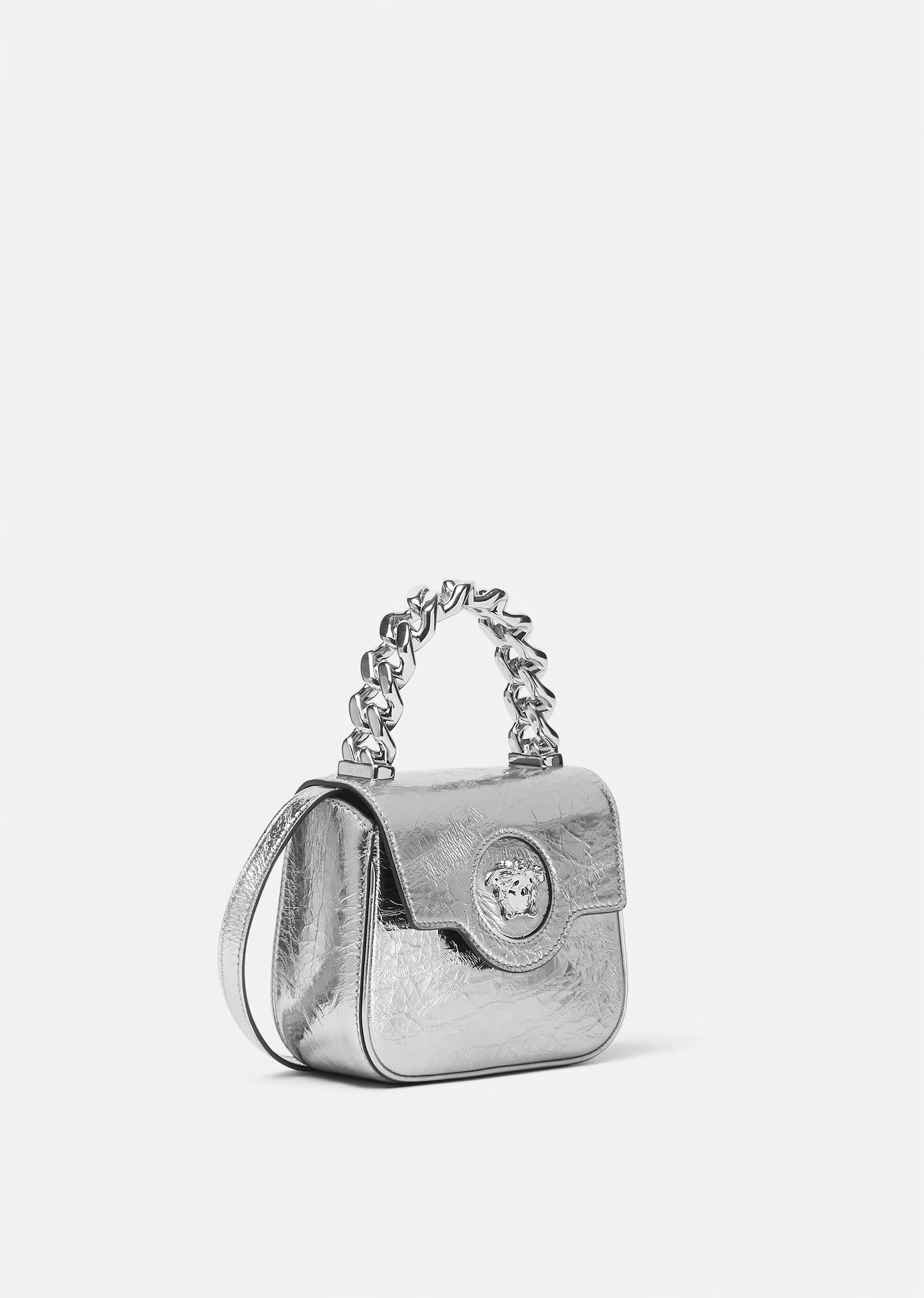 A bag women's silver La Medusa 16 cm фото 2