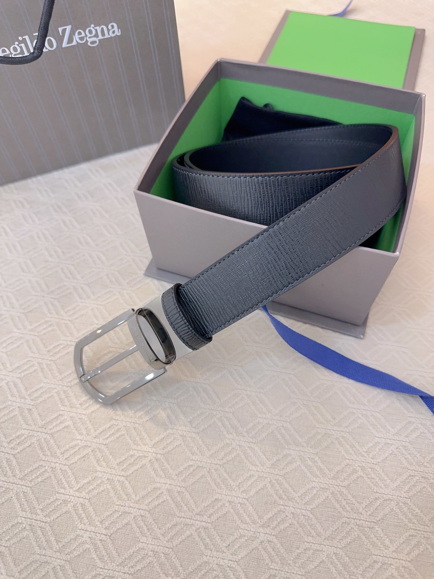 Male leather belt 3.5 cm фото 4